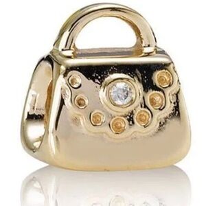 Pandora 14kt Gold purse/Diamond bead